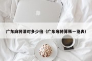 广东麻将清对多少倍（广东麻将算账一览表）