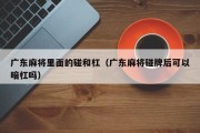 广东麻将里面的碰和杠（广东麻将碰牌后可以暗杠吗）