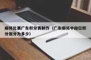 麻将比赛广东积分表制作（广东麻将中段位积分低分为多少）