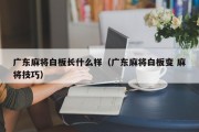 广东麻将白板长什么样（广东麻将白板变 麻将技巧）