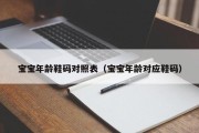宝宝年龄鞋码对照表（宝宝年龄对应鞋码）