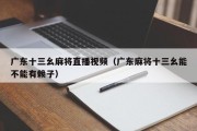 广东十三幺麻将直播视频（广东麻将十三幺能不能有赖子）