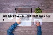 双胞胎形容什么生肖（请问双胞胎是什么生肖）